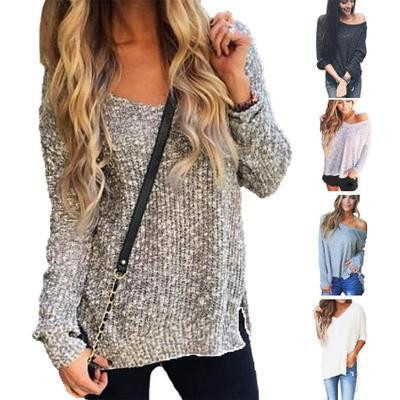 Γυναικείο πουλόβερ με μακρύ μανίκι και γυμνό ώμο