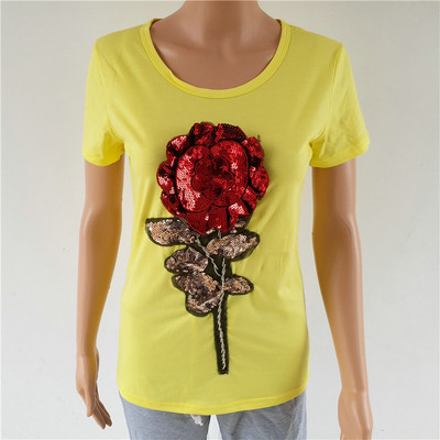 Γυναικείο -shirt σε πολλά χρώματα με κέντημα και πούλιες