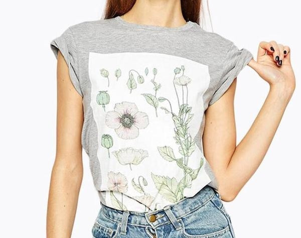 Γυναικεία μπλούζα σε γκρι χρώμα και διακόσμηση