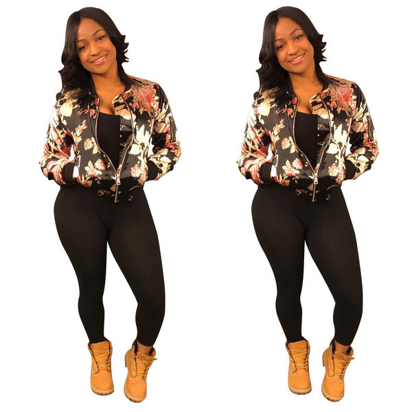 Γυναικείο μπουφάν με μοτίβο λουλουδιών