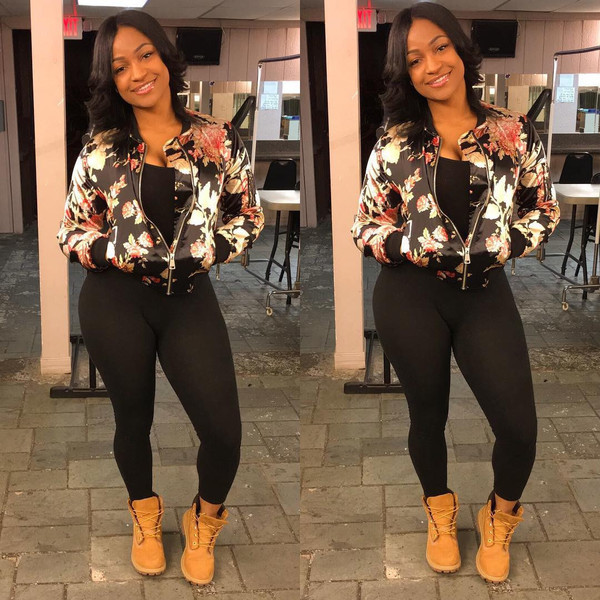 Γυναικείο μπουφάν με μοτίβο λουλουδιών