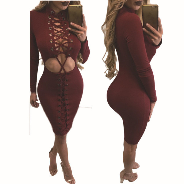 Κομψό γυναικείο φόρεμα με μακριά μανίκια και δύο χρώματα