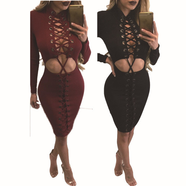 Κομψό γυναικείο φόρεμα με μακριά μανίκια και δύο χρώματα