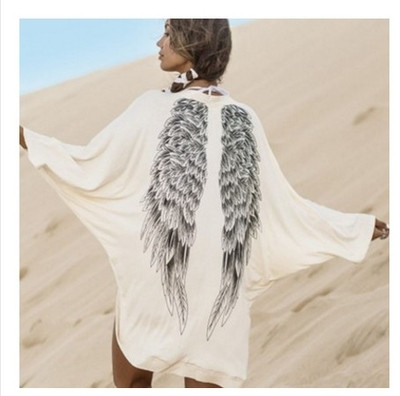 Ежедневна тънка дамска жилетка с интересно изображение отзад на гърба