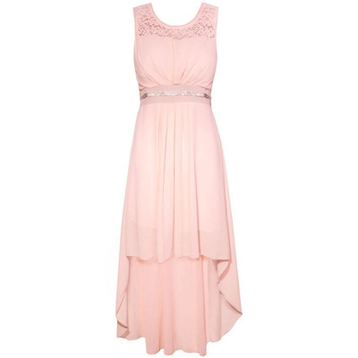 Πολύ μοντέρνο και μοντέρνο φόρεμα κυρίες με δαντέλα στην κορυφή σε μαύρο και μωρό ροζ χρώμα