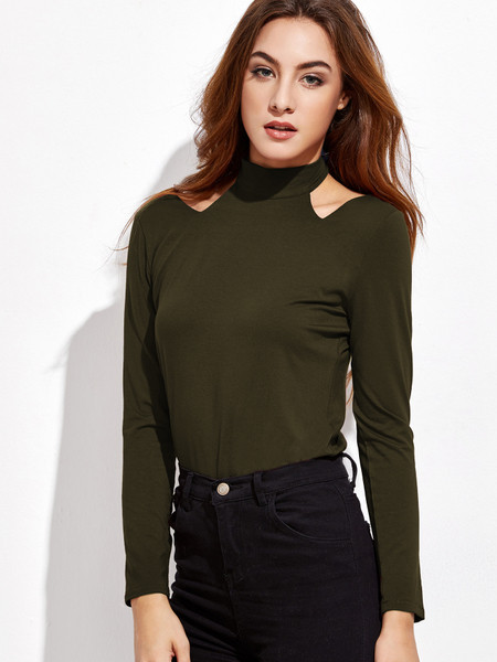 Απλή γυναικεία μπλούζα με κοπές και κολάρο πόλο σε διάφορα χρώματα