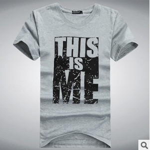 Ежедневна мъжка тениска в три цвята с надпис