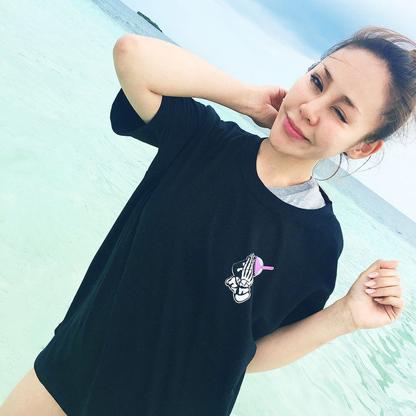 Ежедневен дамски блузон с изображение и 3/4 ръкав, в бял и черен цвят