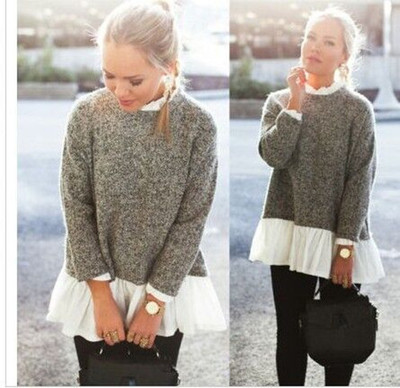 Красив дамски пуловер в сив цвят, подходящ за ежедневие