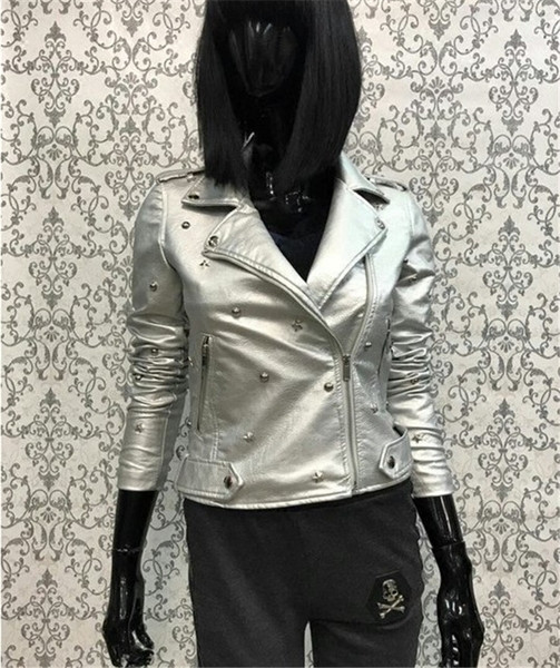 Τελευταίο κομψό γυναικείο δερμάτινο μπουφάν - 5 χρώματα