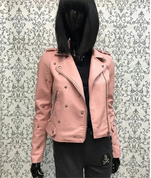 Τελευταίο κομψό γυναικείο δερμάτινο μπουφάν - 5 χρώματα