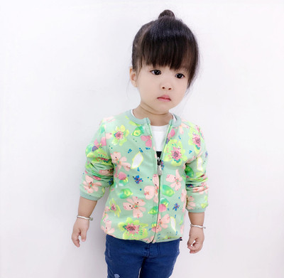 Γλυκό παιδικό μπουφάν για κορίτσια σε floral μοτίβο σε δύο χρώματα