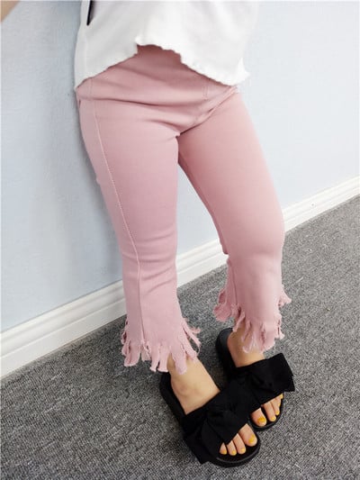 Γλυκό παιδικό παντελόνι για κορίτσια σε ροζ και μαύρο χρώμα