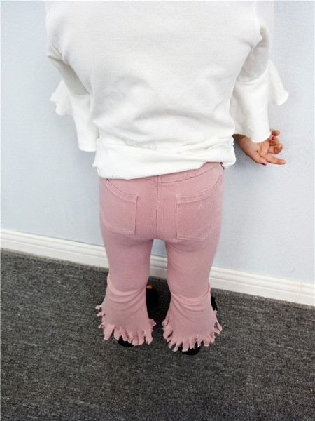 Γλυκό παιδικό παντελόνι για κορίτσια σε ροζ και μαύρο χρώμα