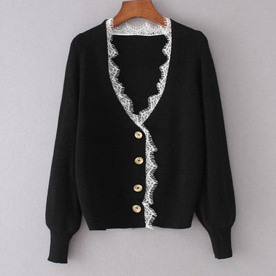 Γυναικεία ζακέτα σε τέσσερα διαφορετικά χρώματα με λεπτή, κομψή δαντέλα