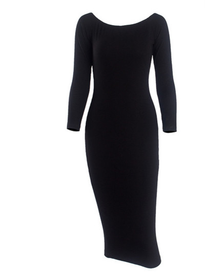 Καθημερινό γυναικείο φόρεμα  με έναν ώριμο ώμο και ένα μακρύ μανίκι - πολλά χρώματα