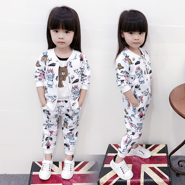 Αθλητικό-κομψό παιδικό σετ για κορίτσια με εικόνες