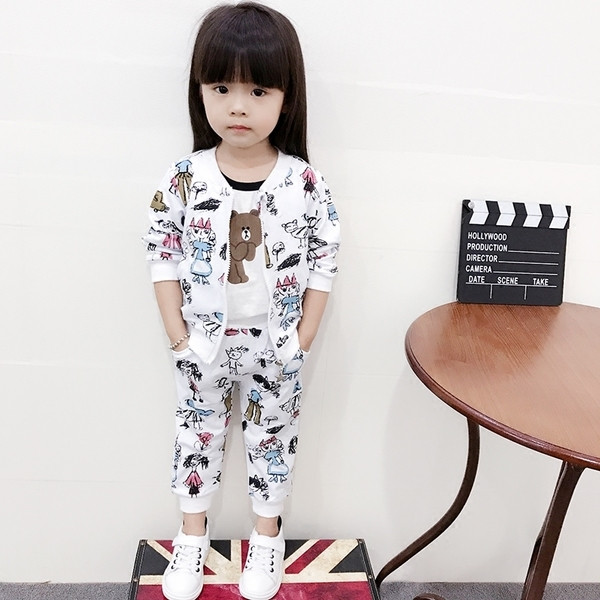 Αθλητικό-κομψό παιδικό σετ για κορίτσια με εικόνες