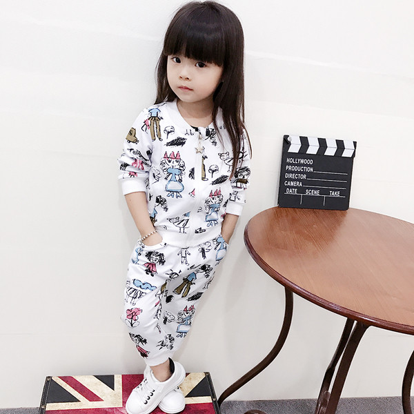 Αθλητικό-κομψό παιδικό σετ για κορίτσια με εικόνες