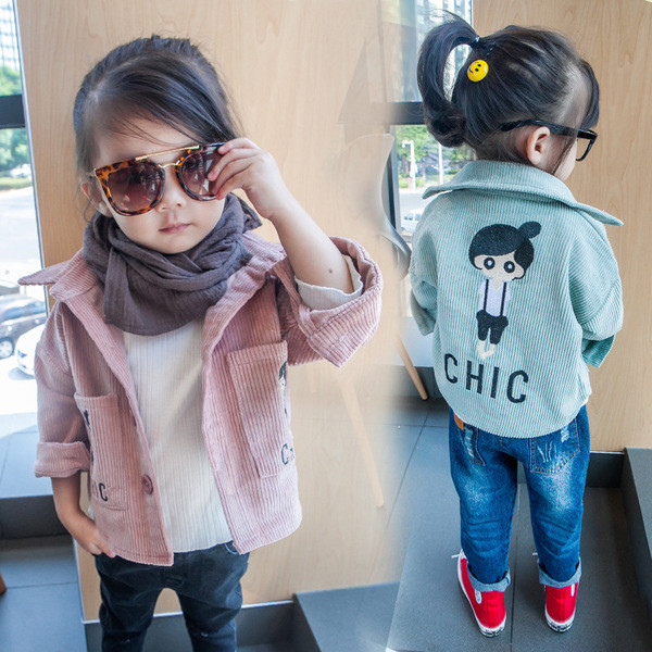 Παιδικό μπουφάν για τα κορίτσια σε δύο χρώματα με εικόνα