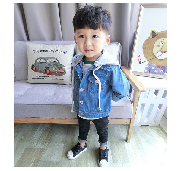 Τζιν μπουφάν για αγόρια με κουκούλα