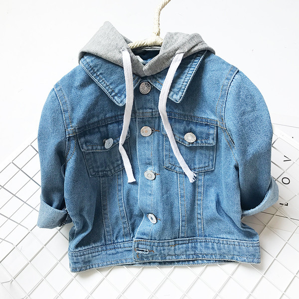 Τζιν μπουφάν για αγόρια με κουκούλα
