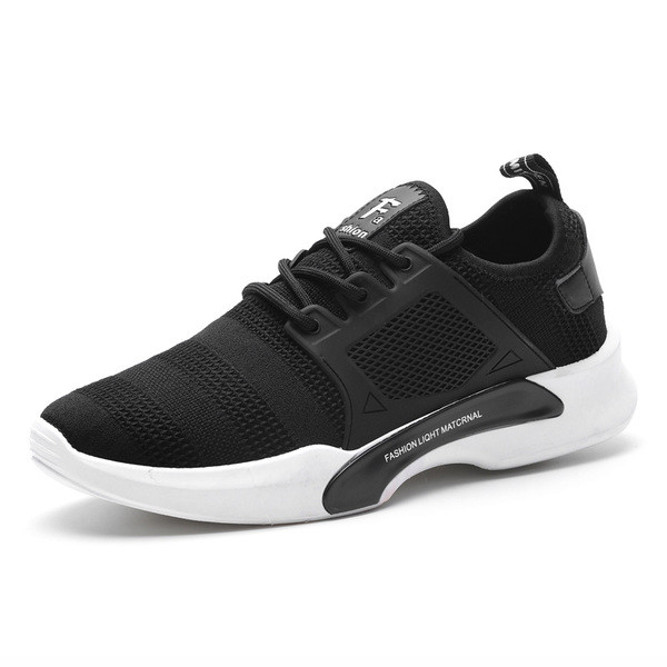 Ανδρικά πάνινα παπούτσια  - αναπνεύσιμα σε μαύρο και γκρι χρώμα