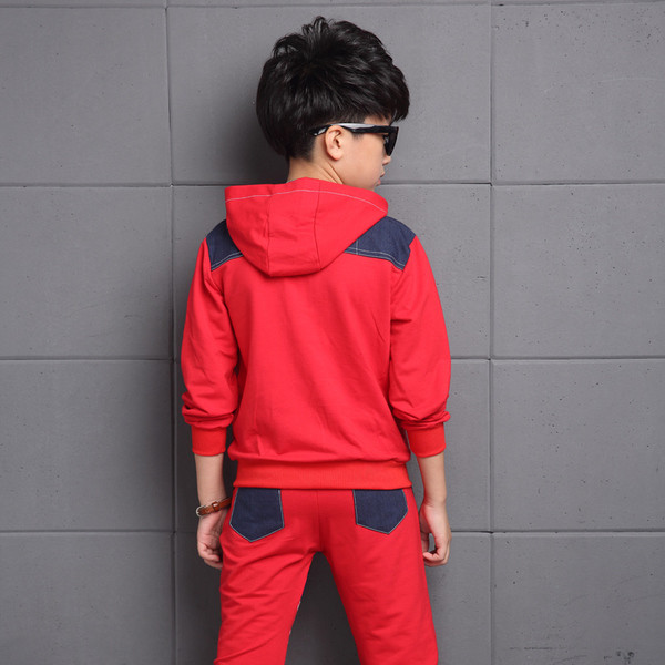 Стилен детски комплект за момчета - суичър + панталон, в два цвята