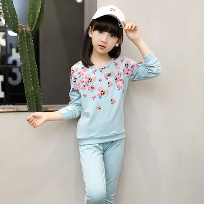 Παιδικό σετ για κορίτσια με λουλουδάτο δικαίωμα σε μπλε και ροζ χρώμα