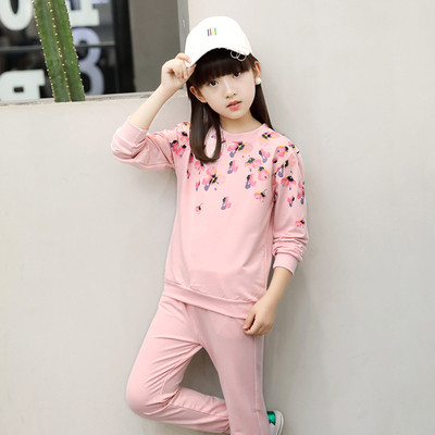 Παιδικό σετ για κορίτσια με λουλουδάτο δικαίωμα σε μπλε και ροζ χρώμα