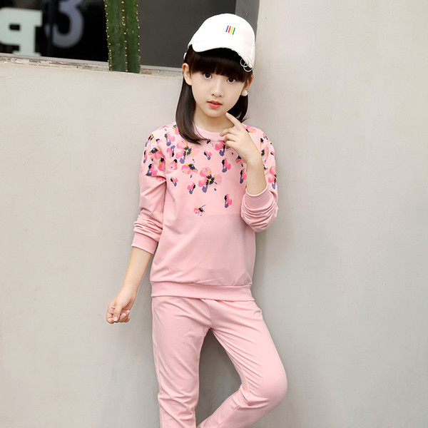 Παιδικό σετ για κορίτσια με λουλουδάτο δικαίωμα σε μπλε και ροζ χρώμα