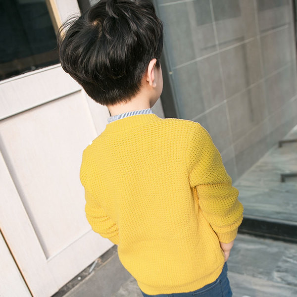 Πλεκτή ζακέτα  για αγόρια σε κίτρινο και κόκκινο χρώμα