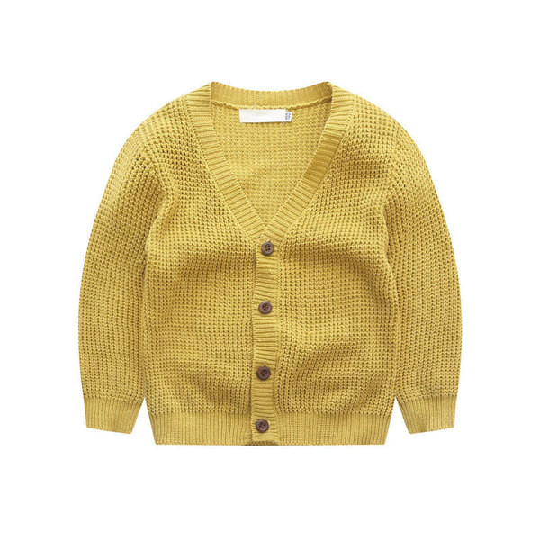 Πλεκτή ζακέτα  για αγόρια σε κίτρινο και κόκκινο χρώμα