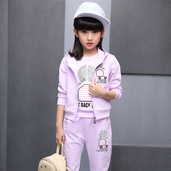 Παιδική αθλητική φόρμα για κορίτσια σε τρία χρώματα με εκτύπωση