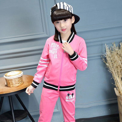 Παιδική φόρμα για κορίτσια - μπλούζα + παντελόνι, με εφαρμογές, σε τέσσερα χρώματα