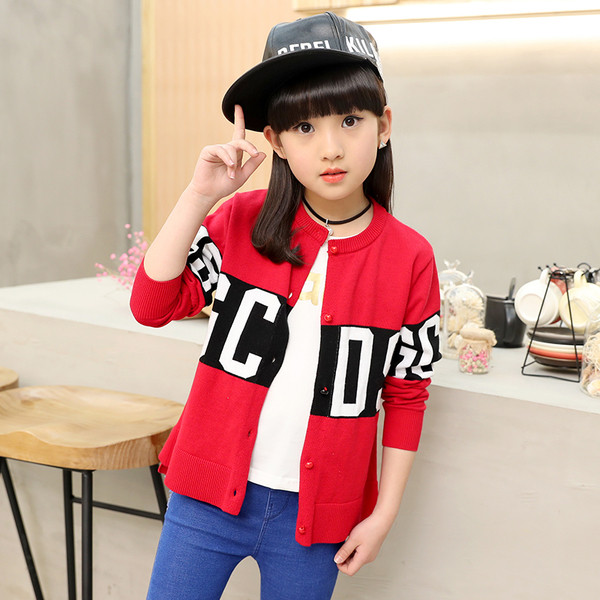 Παιδική καθημερινή ζακέτα για κορίτσια σε κόκκινο χρώμα