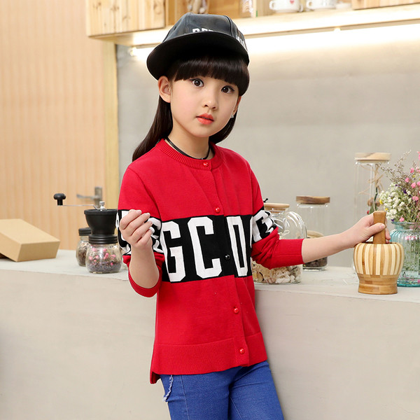 Παιδική καθημερινή ζακέτα για κορίτσια σε κόκκινο χρώμα