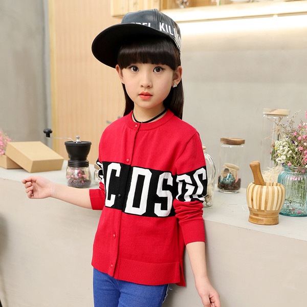 Παιδική καθημερινή ζακέτα για κορίτσια σε κόκκινο χρώμα