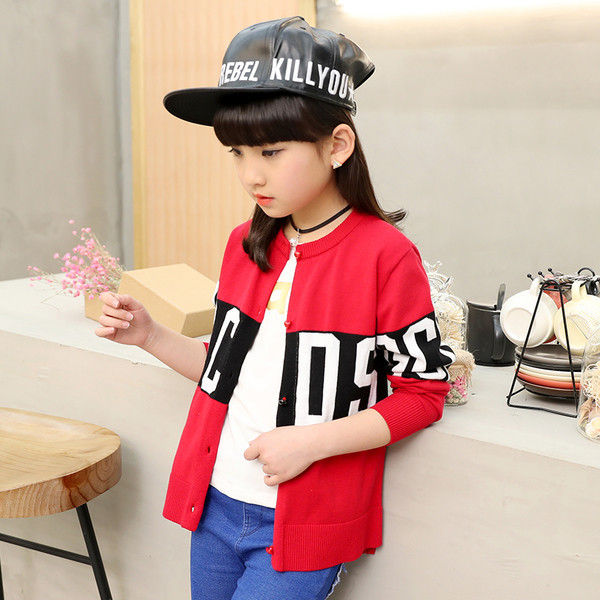 Παιδική καθημερινή ζακέτα για κορίτσια σε κόκκινο χρώμα