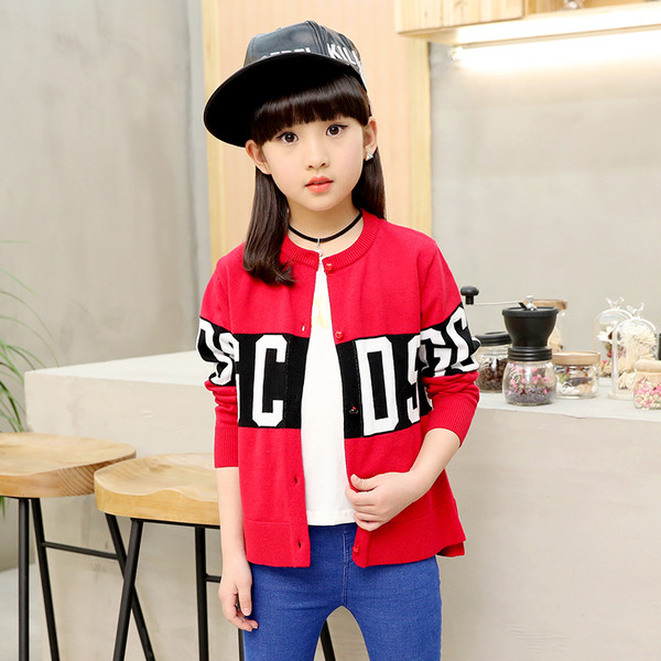 Παιδική καθημερινή ζακέτα για κορίτσια σε κόκκινο χρώμα