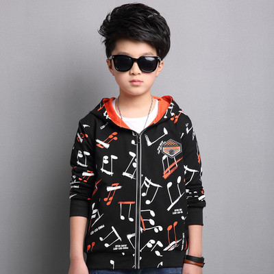 Αθλητικό παιδικό μπουφάν για αγόρια με κουκούλα και σημειώσεις