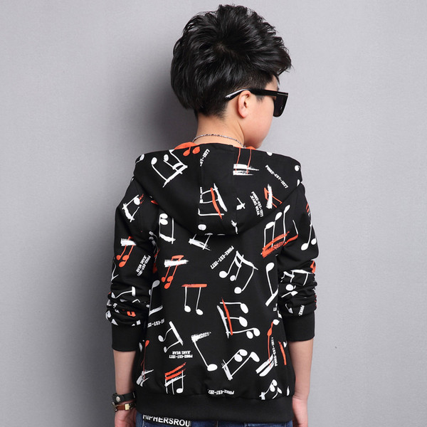 Αθλητικό παιδικό μπουφάν για αγόρια με κουκούλα και σημειώσεις 