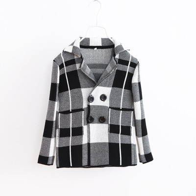 Κομψό μακρύ παλτό για κορίτσια και αγόρια σε καρό