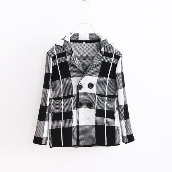 Κομψό μακρύ παλτό για κορίτσια και αγόρια σε καρό