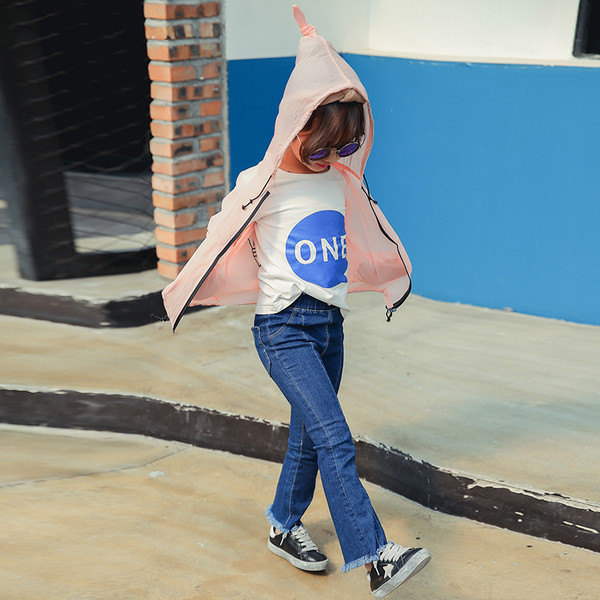 Παιδικό φούτερ με κουκούλ σε πράσινο και ροζ χρώμα