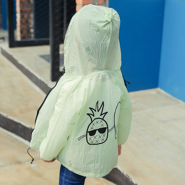 Παιδικό φούτερ με κουκούλ σε πράσινο και ροζ χρώμα