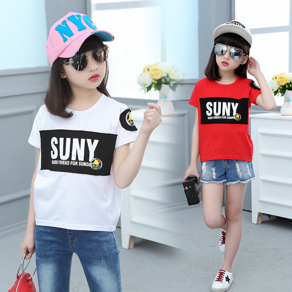 Ευρεία παιδική μπλούζα για κορίτσια, σε τρία χρώματα με επιγραφή