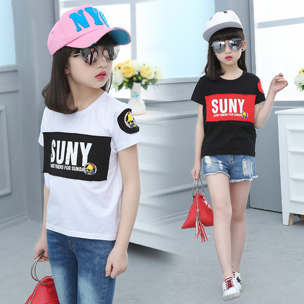 Ευρεία παιδική μπλούζα για κορίτσια, σε τρία χρώματα με επιγραφή