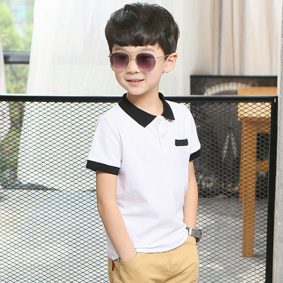 Σπορ-κομψό παιδικό πουκάμισο για αγόρια μικρού μήκους μανικιού σε τρία χρώματα