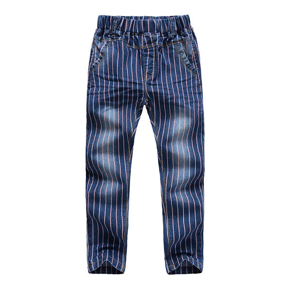 Спортно-елегантен детски панталон за момичета на райе